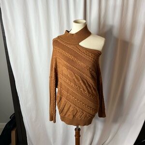 Venus Bronze Copper One Cold Shoulder Sweater - new without tags - MEDIUM